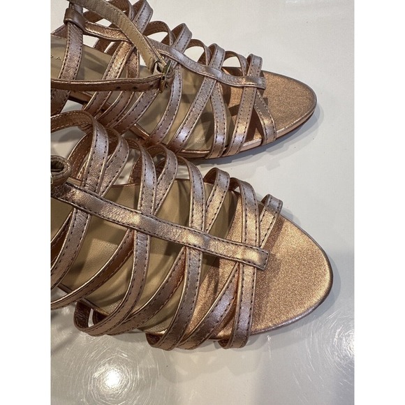 Loeffler Randall Rose Gold Strappy Kitten Heel Sandal Size 7.5 - Picture 3 of 16